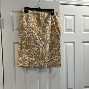Old Navy Tan and White Pencil Skirt